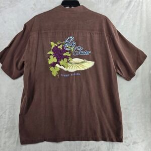 Tommy‎ Bahama Big Cluster Shirt Mens XXL Brown Grapes Button Up Camp Shirt